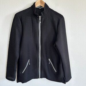Jamie Sadock Golf Jacket M Black Ribbed Full Zip Lightweight Active